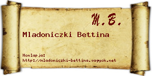 Mladoniczki Bettina névjegykártya